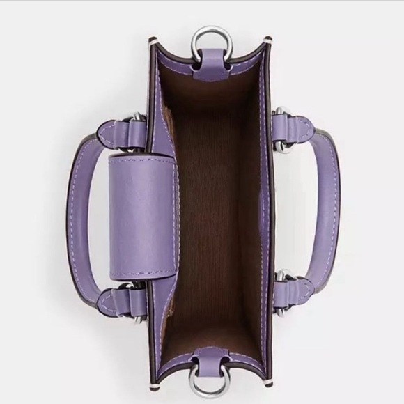 NWT COACH Mini Tote in Violet Checkered CR180 CHECKERBOARD Print Authentic - Picture 6 of 9